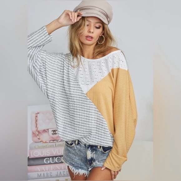 BiBi Tops - BiBi White Eyelet Knit Top